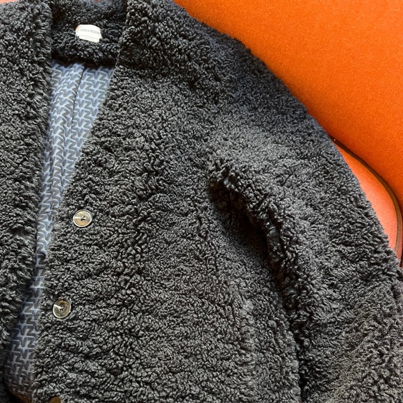 Zadig & Voltaire Woman's Black Mila Soft Curly Jacket Coat M - Picture 2 of 6